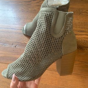 Olive green ankle booties